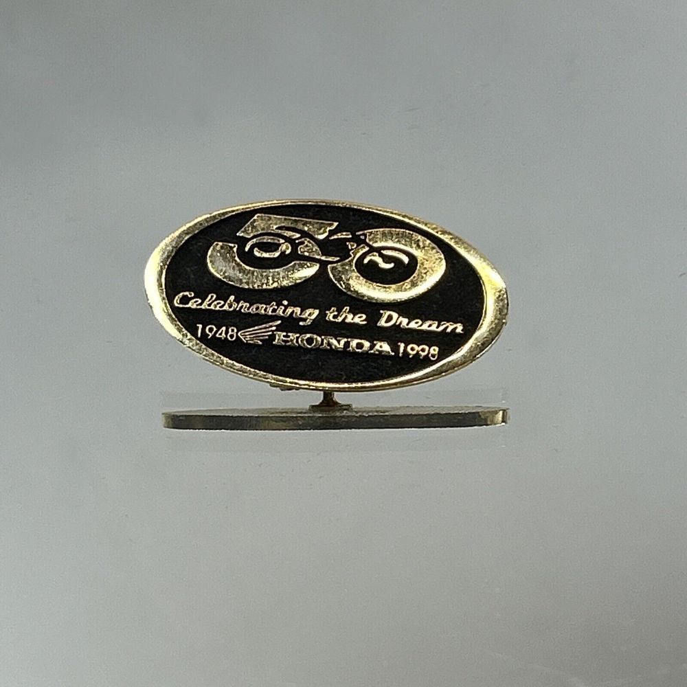 Honda Dream Gold Tone 50th Anniversary Pin 1948 - 1998 1‎ 1/2" long